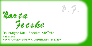 marta fecske business card